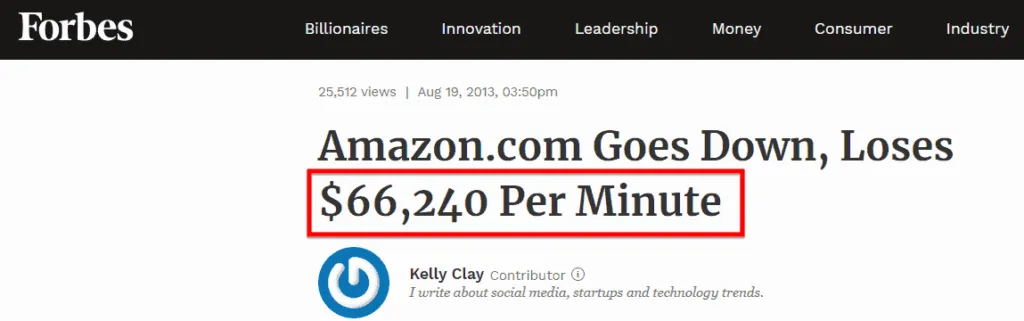 Kerugian Amazon akibat website down Kerugian Amazon akibat website down